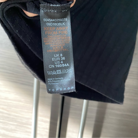 Topshop Black Tank with Buttons - Picture 5 of 5